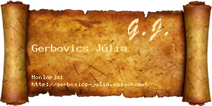 Gerbovics Júlia névjegykártya