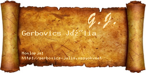 Gerbovics Júlia névjegykártya